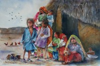 Momin Waseem, 15 x 22 Inch, Water Color on Paper, Figurative Painting, AC-MW-026